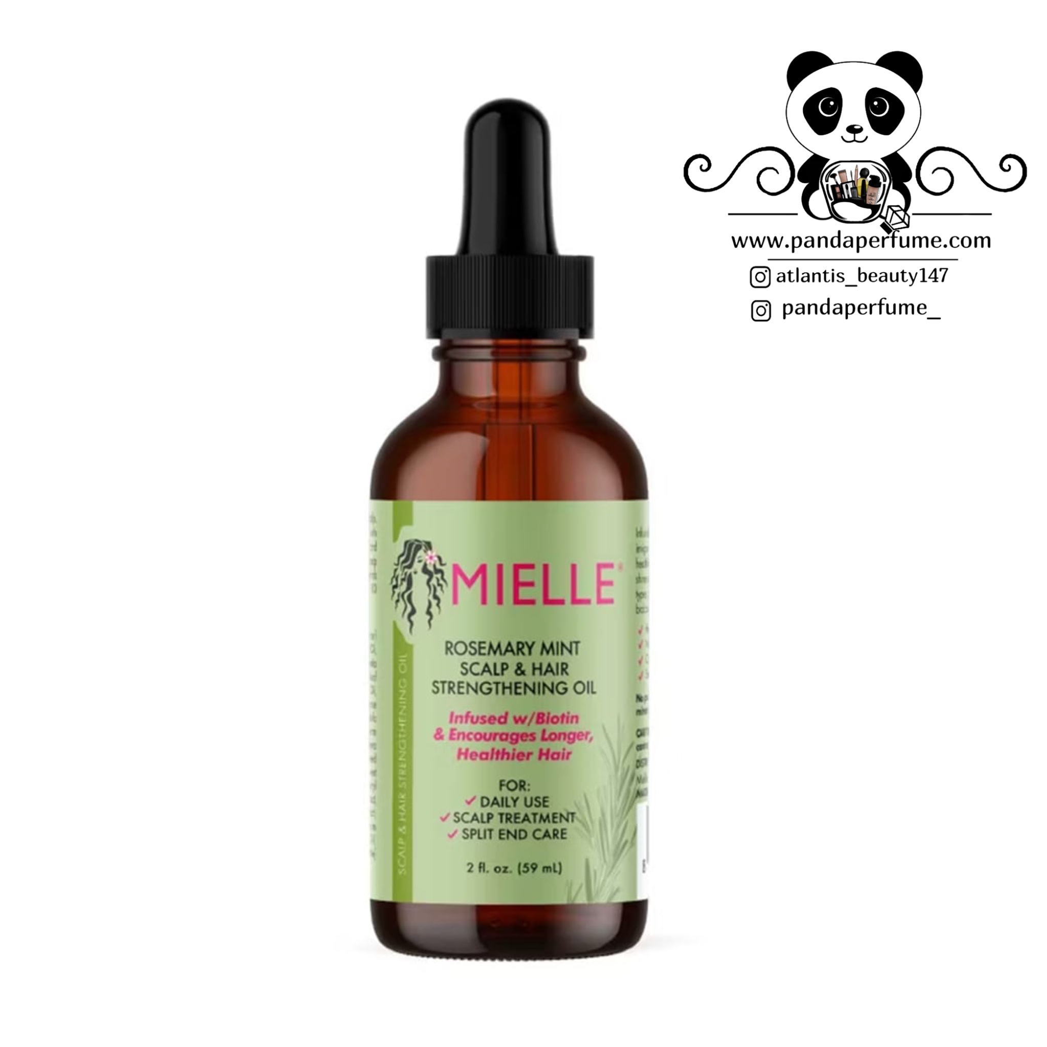 روغن تقویت‌کننده و ترمیم‌کننده پوست سر و مو میله Rosemary Mint Scalp & Hair Strengthening Oil MIELLE