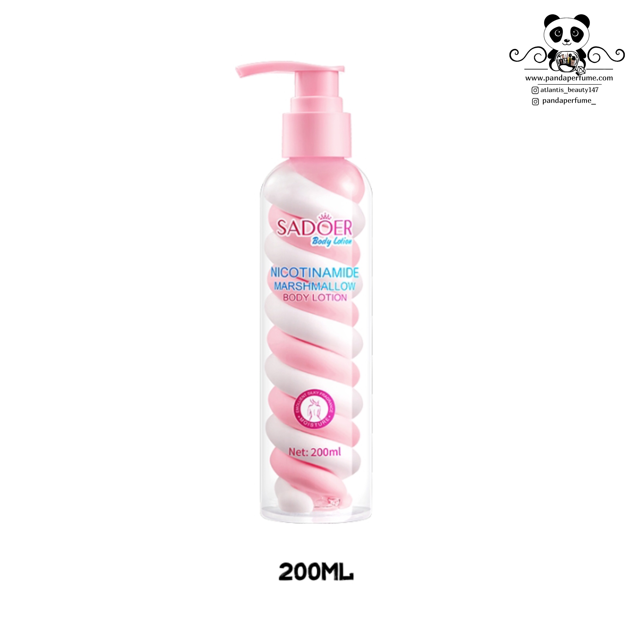 لوسیون بدن مارشمالو سادور مدل صورتی رنگ روشن کننده  |  Sadoer Marshmallow Body Lotion ‌
