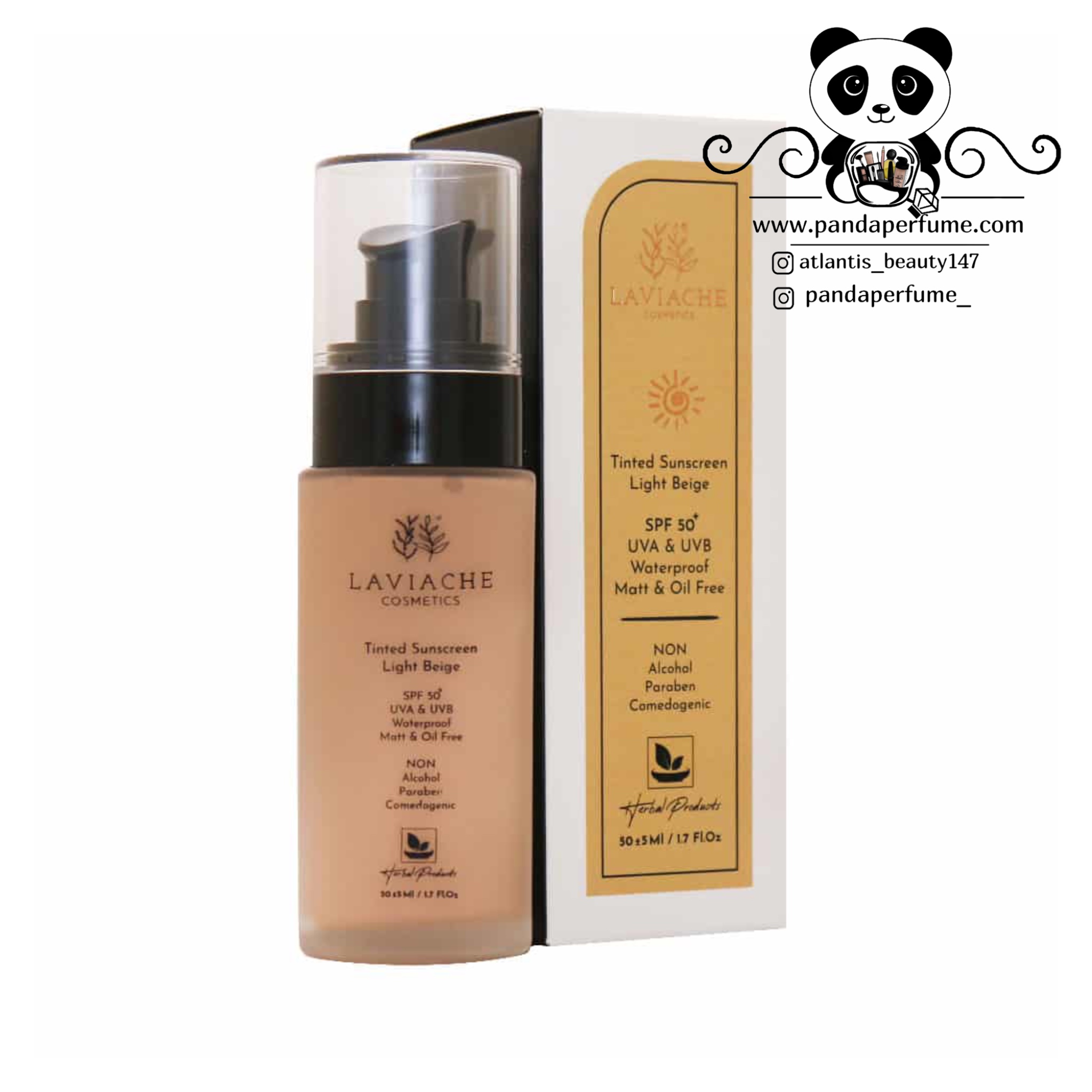 کرم ضد آفتاب رنگی بژروشن  لاویاچه TINTED SUNCREEM LIGHT BEIGE LAVIACHE 