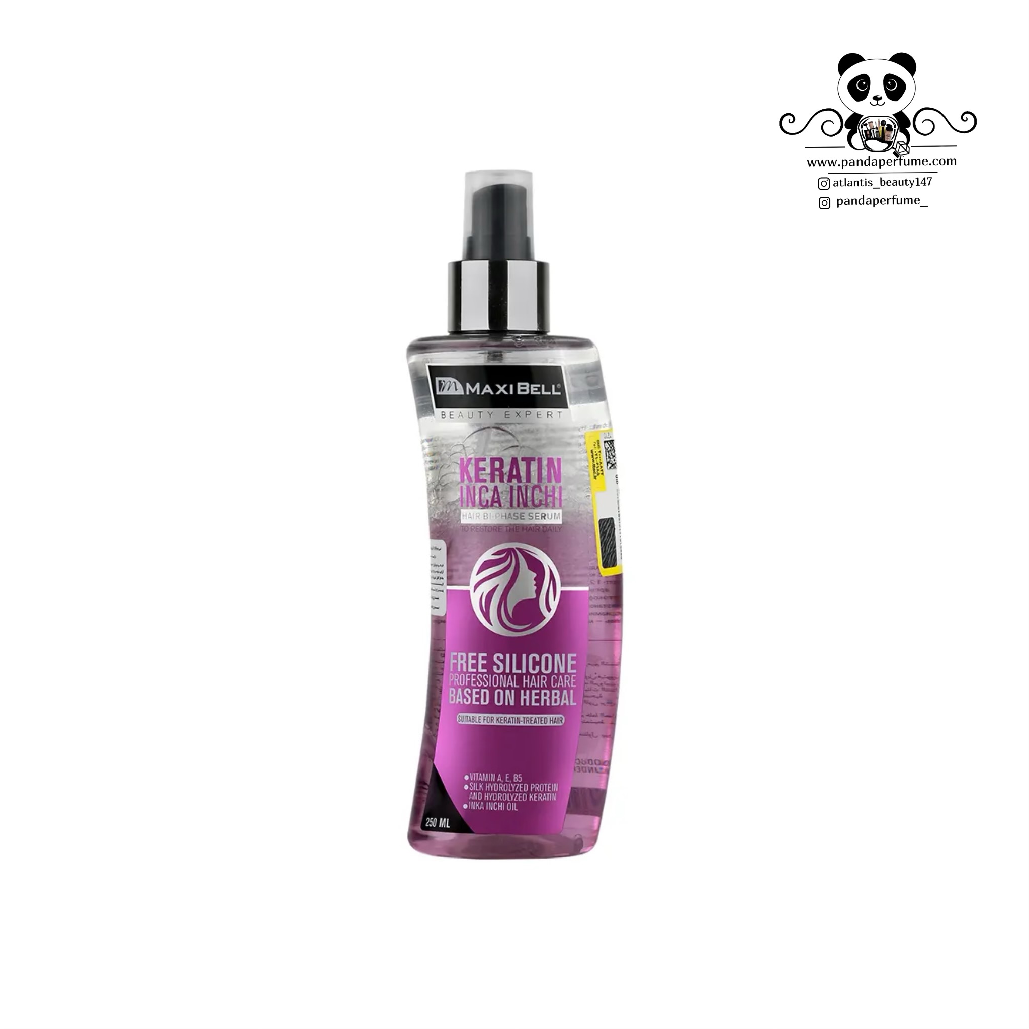 اسپری دو فاز مو مکسی بل مدل کراتین و روغن اینکااینچی Maxi Bell