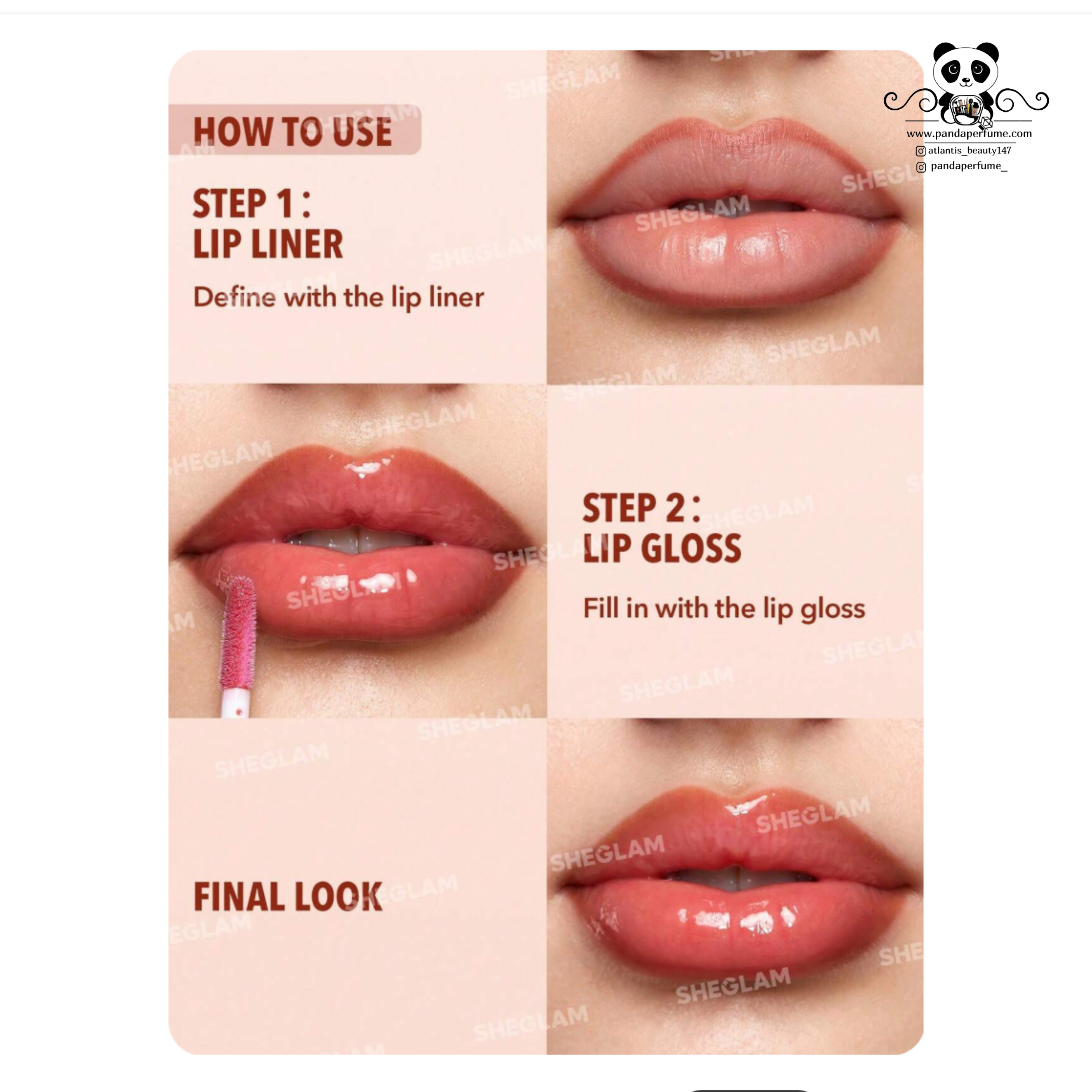 خط لب و لیپ گلاس دوطرفه شیگلم  |  Sheglam