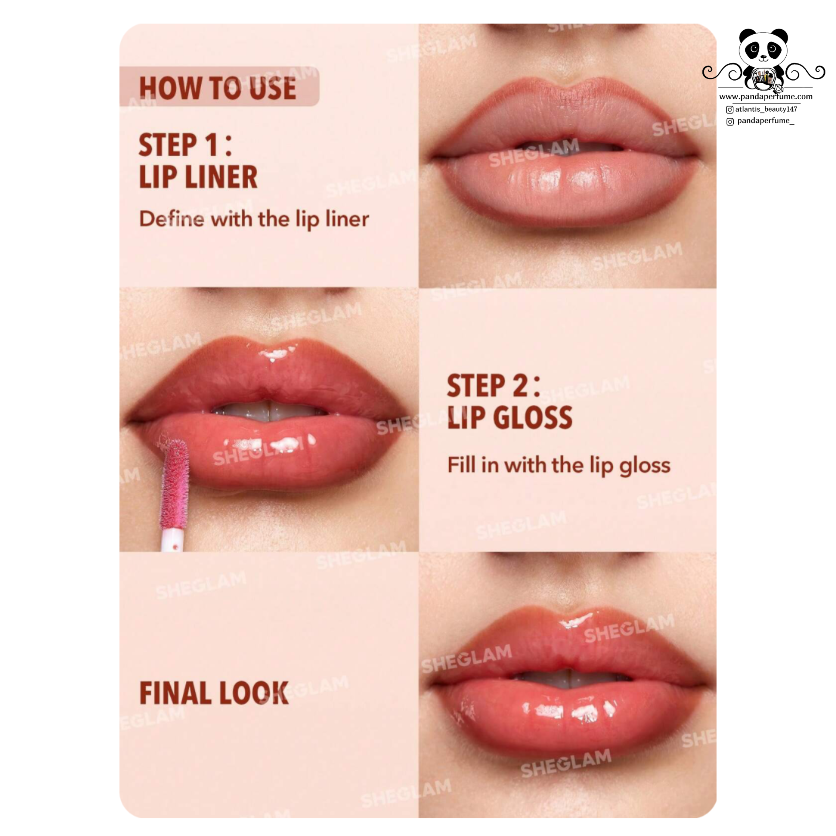 خط لب و لیپ گلاس دوطرفه شیگلم  |  Sheglam